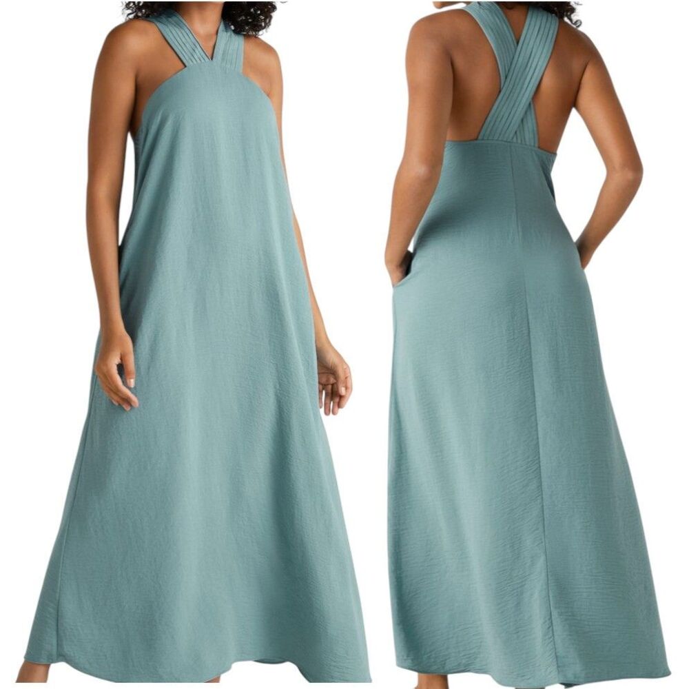 HALARA Seafoam Cross-Back Maxi Dress